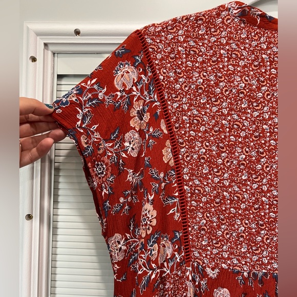 Knox Rose Boho Dress Fall Colors Burgundy Rust Colored - Picture 8 of 10